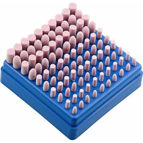 Set mit 100 Poliersteinen mit runden und konischen Spitzen für Dremel-Rotationswerkzeuge. 3 mm Schaft. (1/5)