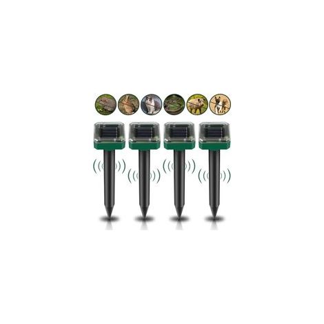 Lot de 4 Répulsifs Solaires Anti Taupes, Ultrasons et Vibration, Imperméables pour Jardin, Lutte contre Campagnols et Taupes