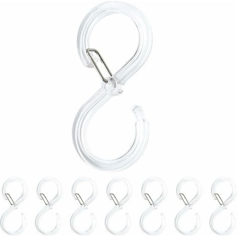 10 Crochets en S, système antichute, boucle de sécurité, acier inoxydable, cuisine salle de bain (1/5)