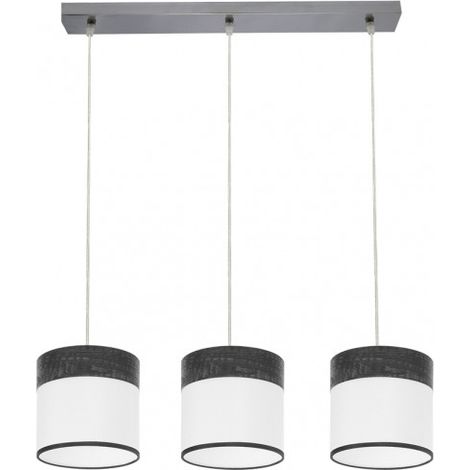 Regleta Cloe 3xe27 Cromo/blanca-madera Negra Regx60x16 cm (1/3)