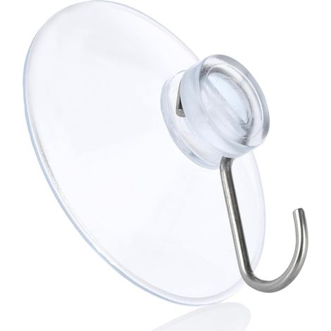 Lot de 10 ventouses avec crochets - Transparent - Pour fenêtre, salle de bain et cuisine - Idéal pour la décoration de fenêtre, les guirlandes lumineuses et comme porte-serviettes - 40 mm