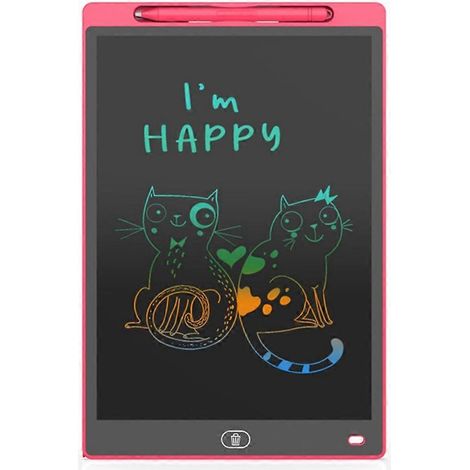 Tableau à dessin pour enfants de 30 cm (12 pouces) avec écran LCD, tableau d'écriture électronique peint à la main (couleur) D (1/5)