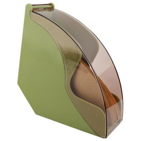 Pair Boîte de rangement pour filtres à café en acrylique – Forme éventail V60 – Avec couvercle anti-poussière – Verte (1/5)