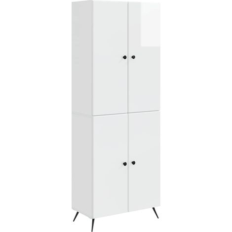 vidaXL Set di armadi 2 pcs Bianco Lucido Legno ingegnerizzato
