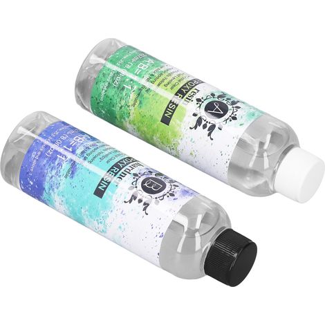 Kit de résine époxy transparente AB Glue Crystal Clear pour revêtement de coulée, mélange facile pour plateaux de table rivière et moules à faire soi-même (1/5)