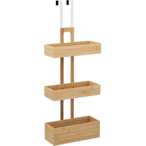 Five Simply Smart – Étagère 3 niveaux bambou 74 cm – Accroches pour porte incluses – Dimensions L. 28 x l. 17,3 x H. 74,7 cm – Certification FSC