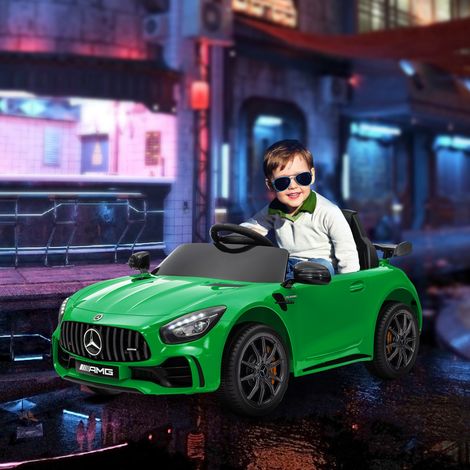 Voiture électrique pour enfants, Mercedes, 3-5 km/h, télécommande, lumières et musique, verte