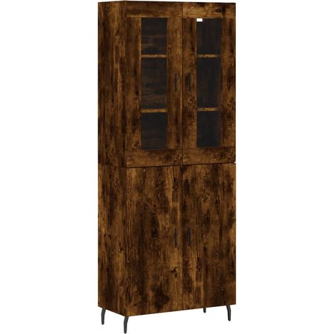 Credenza cassettiera mobile contenitore organizer cucina soggiorno salotto alto 695 x 34 x 180 cm legno ingegnerizzato marrone 020033542