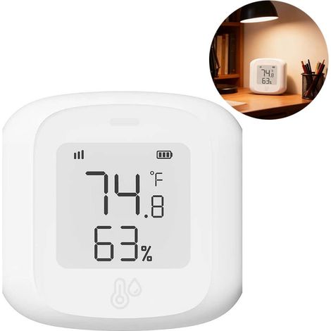 RHG Capteur WiFi température humidité LCD – thermomètre hygromètre connecté maison, suivi app temps réel, alertes instantanées, compatible Alexa