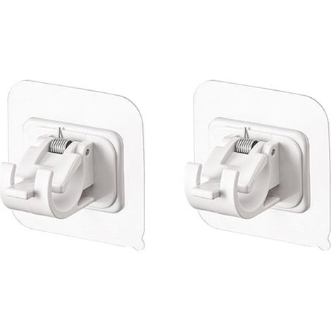 Support Pour Tringle À Rideaux - Fixation Auto-Adhésive Pour Surfaces Lisses - Convient Verre Miroir Carrelage - Lot De 2 (1/5)
