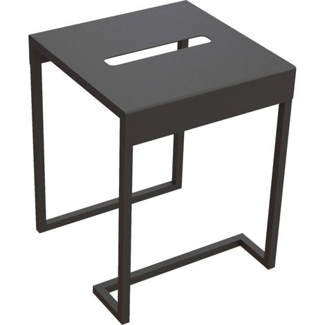 Tavolo da bagno sgabello in acciaio finitura nera - Maddy