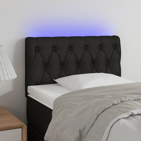 LED Kopfteil Schwarz 80x7x78/88 cm Stoff (1/5)