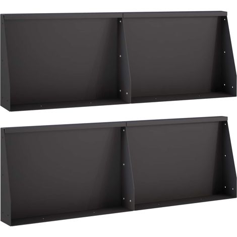 Muro di contenimento 4 pz 60 x 12 x 50 cm Acciaio Nero vidaXL