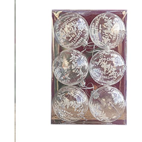 Boule De Noel - 6 Pièces Boules Transparentes Pour Arbre De Noël - Décoration Intérieure Fête Maison - Lot De 6 (1/5)