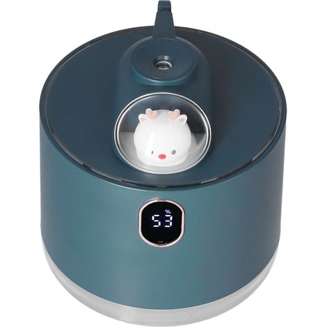 Humidificateur grande capacité 500 ml, veilleuse spatiale, chargement USB, humidificateur de voiture pour la maison et la maison (vert).