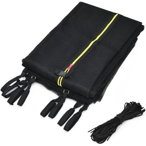 Filet de Sécurité pour Trampolines Ø305cm, Filet de Remplacement Résistant aux UV, Double Fermeture Éclair, Convient à 6 Poteaux, Hauteur 180CM, Noir (1/5)