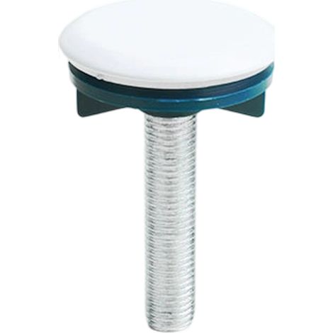Cache trou blanc en plastique résistant pour lavabo (diam 50mm) : recouvre trous inutilisés salle de bain/cuisine, empêche débris/odeurs, installation facile sans outil (1/5)