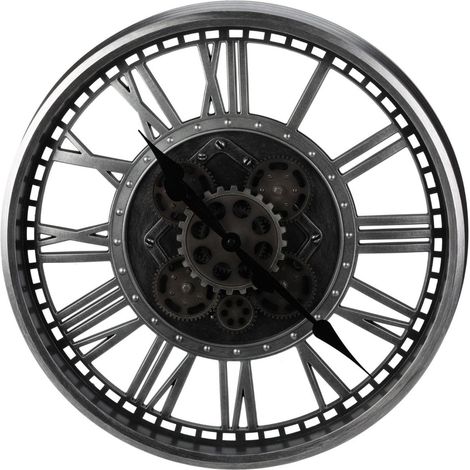 Orologio da parete con ingranaggi decorativi Ø 50 cm -Grigio (1/2)