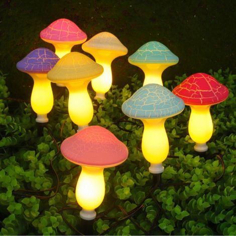 Lampe de jardin décorative de Pâques en forme de champignon (à énergie solaire) fissurée-AquaForge (1/3)