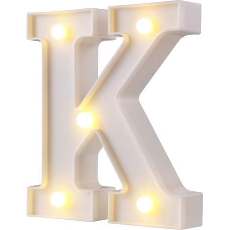 LED-Leuchtbuchstaben, 26 beleuchtete Buchstaben, ideal für Hochzeitsfeiern und Bardekoration (Weißes K) - Fei Yu (1/5)