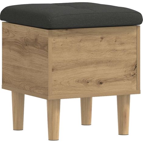 Banc de rangement avec coussin Chêne artisanal 42 x 42 x 46 cm vidaXL