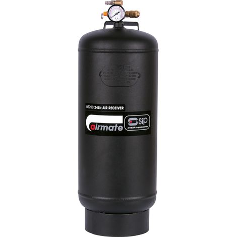 SIP 24ltr Portable Air Receiver - L26 x W26 x H73 cm