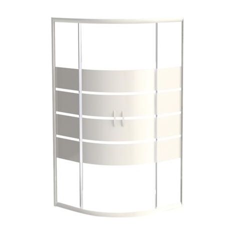 ONDEE ZEN - Porte de douche SHIVA - Coulissante 1/4 Cercle - Finition Blanc - 90x190cm