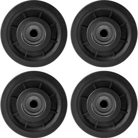 Roulement Poulie - 4 Pièces - Plastique Noir - Diamètre 90mm - Pour Fitness Et Garage (1/5)