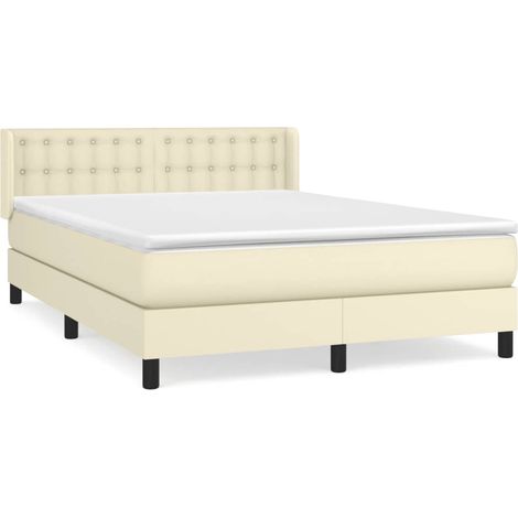 Maison Exclusive - Boxspringbett mit Matratze Creme 140x200 cm Ku