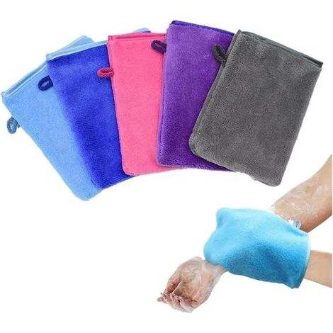 5 Pcs Gant De Toilette,Gant De Toilette Microfibre,Gant Toilette,Gant Microfibre,Gant Toilette Microfibre,Gant Toilette(5 Couleurs) (1/5)