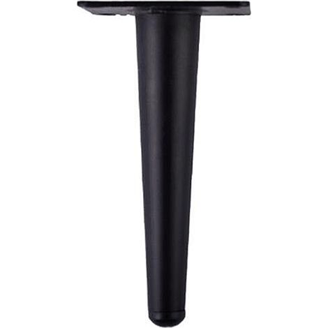 4 pieds de meuble ronds fuselés, métal noir, hauteur 12 cm, pour canapé table lit armoire bureau (1/5)
