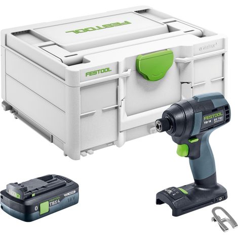 Avvitatore a impatto a batteria Festool TID 18-Basic 18 V 180 Nm 1/4" Brushless + 1x batteria 4,0 Ah - senza caricabatterie
