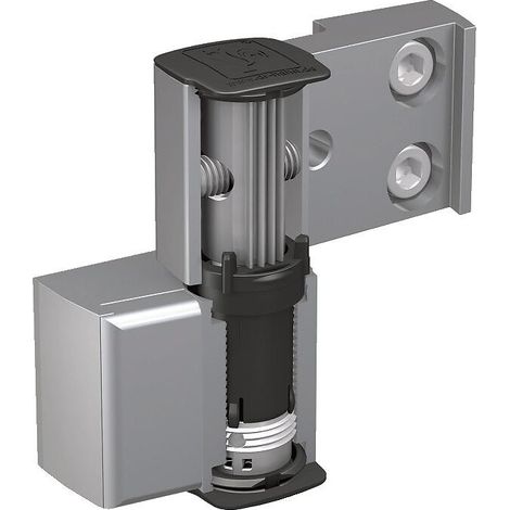 Paumelle pour porte et fenêtre aluminium 2 lames – Axe inox 20 mm – Entraxe 62,5 mm – Angle d’ouverture 180° – Réglages 6 directions