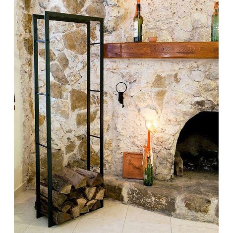 Kaminholzregal XXL Kaminholzständer 150 cm Holzkorb Kaminholzhalter Holzregal (1/4)