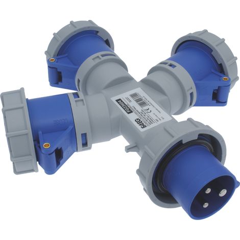 MOLTIPLICATORE INDUST. 1 SPINA2P+T E 3 PRESE 2P+T IP67 16A