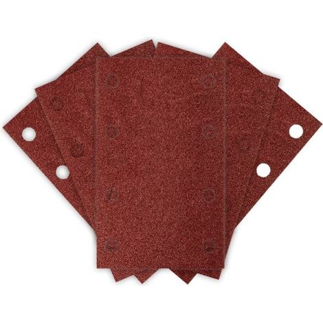 Papier de verre auto-agrippant, rectangulaire 80 x 130 mm, P240, lot de 5, avec 8 trous pour 04-623 (1/3)