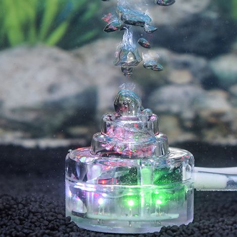 Bulleur d'air LED submersible à dégradé de couleurs pour aquarium, prise américaine 100-240 V (1/5)