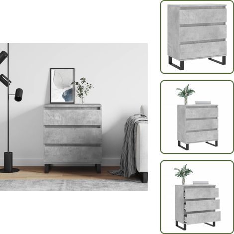 Buffet Gris béton 60x35x70 cm Bois d'ingénierie - Buffet Gris - Buffet Design - Armoire De Rangement - Meuble De Cuisine - Meuble TV (1/5)