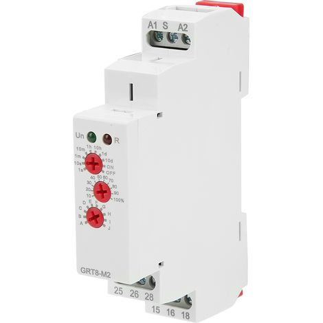 Relais temporisé multifonctionnel GRT8-M2 à 10 fonctions, montage sur rail DIN, 220 V CA (1/5)