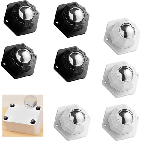 Roues pour meubles - Déplacement de meubles - universel - pour bacs de rangement - 8 pièces Roues pivotantes autocollantes (1/5)