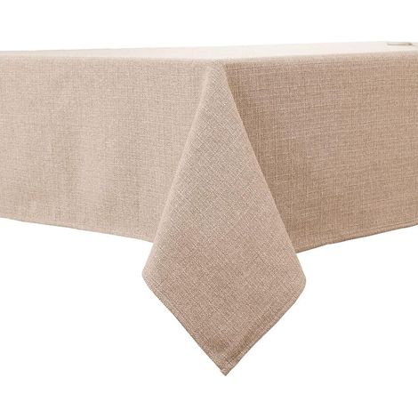Washable linen tablecloth, easy care, lotus effect, waterproof, table decoration (140 x 220 cm) (1/5)