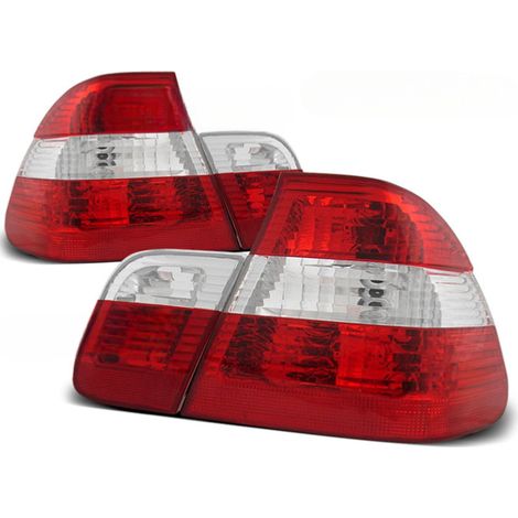 Paire de feux arriere BMW serie 3 E46 Berline de 2001 a 2005 rouge blanc-27335694