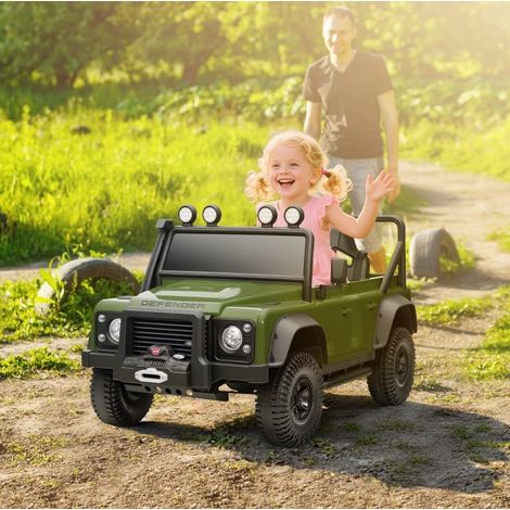Auto elettrica per bambini 12V, telecomando 2,4G, musica, clacson, LED, verde DESVIAE (1/4)