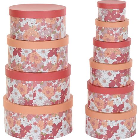 BOX 10 KARTON 37,5X37,5X18 RUND FUCHSIA KARTON Material Farbe FUCHSIA PEACH WHITE Familie BESTELLdetails (1/4)