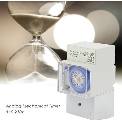 Minuterie mécanique analogique 24 heures 110-230 V, commande manuelle/automatique (1/3)