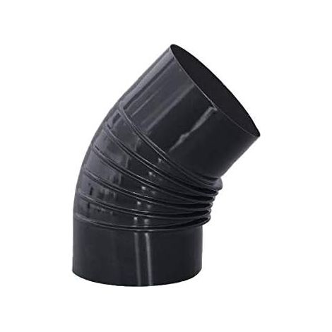 Coude 45° noir vitrifié 900°C-Ø150mm - pour conduits de poêles et cheminées