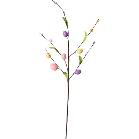 Brindille Décorative Artificielle - Feuilles et Œufs de Pâques - 70 cm - Pour Intérieur Bureau Maison Décoration Saisonnière (1/5)