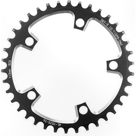 Couronne plate à fixation directe pour VTT, 110mm BCD, 5 trous, profil Narrow-Wide, couleur rouge (1/5)