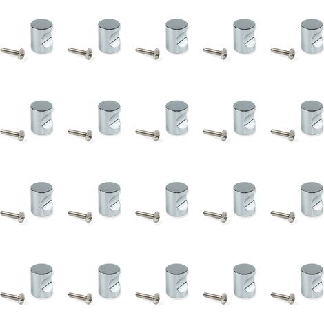 Emuca Lote de 20 pomos para mueble Panama, diámetro 20mm, Zamak, Cromado