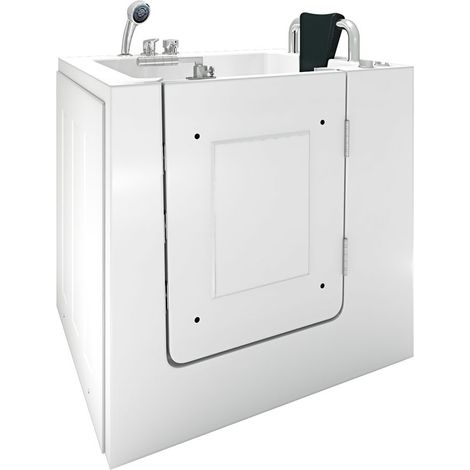 Sitzwanne Whirlpool Badewanne mit Tür S02WP-C-R 100x78cm (1/5)